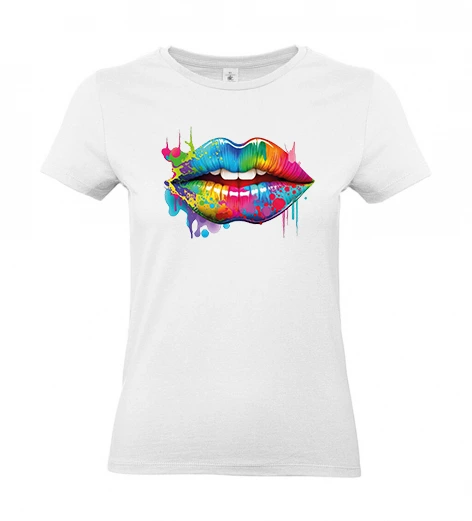 T-Shirt_Bouche_Women_190g_Dc (white, XS, multicolore)