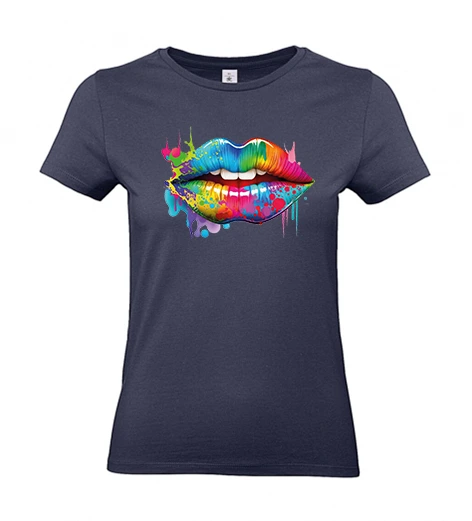 T-Shirt femme 190g - motif bouche floqué