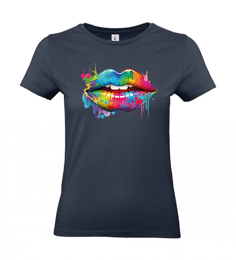 T-Shirt femme 190g - motif bouche floqué
