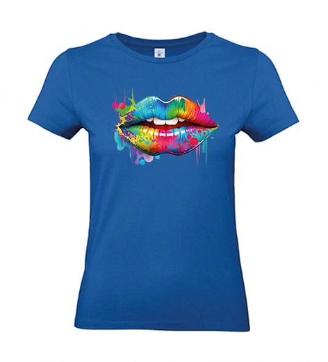 Women’s 190 gsm T-shirt – Colourful lips design