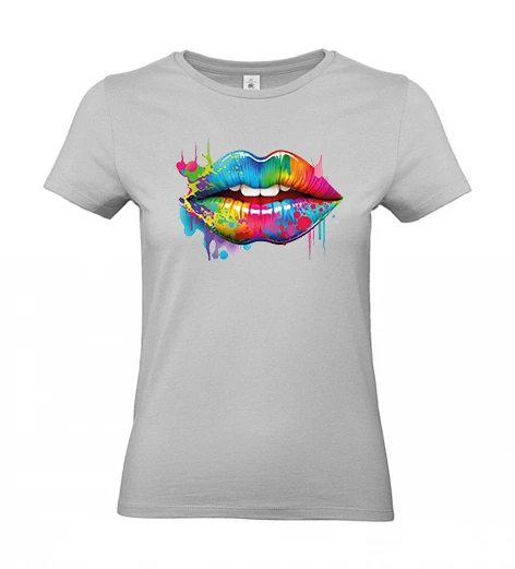 T-Shirt femme 190g - motif bouche floqué