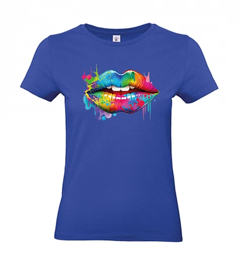 Women’s 190 gsm T-shirt – Colourful lips design