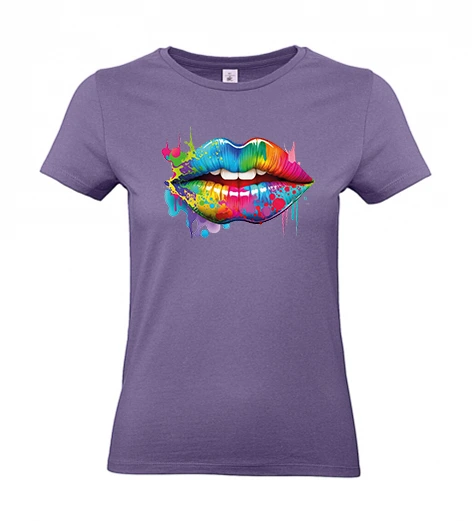 Women’s 190 gsm T-shirt – Colourful lips design