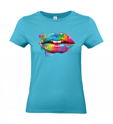 T-Shirt femme 190g - motif bouche floqué