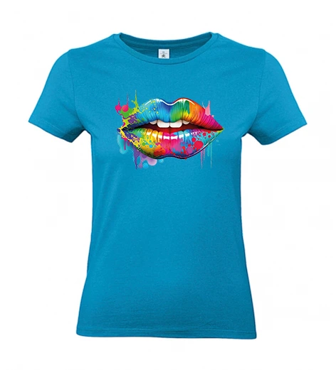 T-Shirt femme 190g - motif bouche floqué