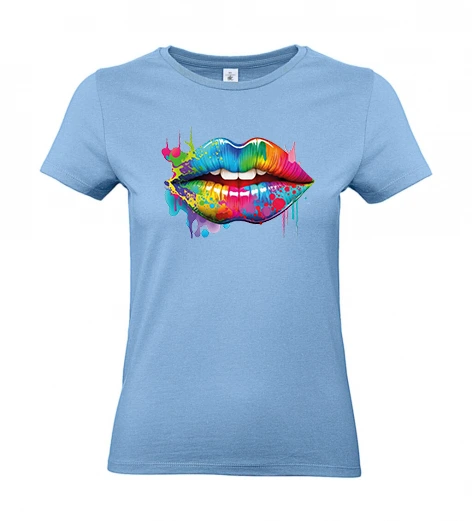 T-Shirt femme 190g - motif bouche floqué