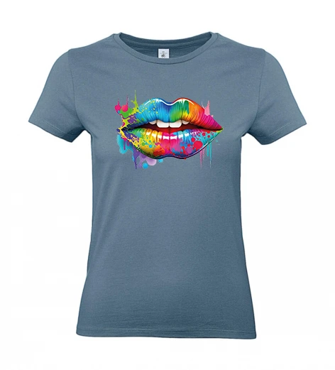 T-Shirt femme 190g - motif bouche floqué