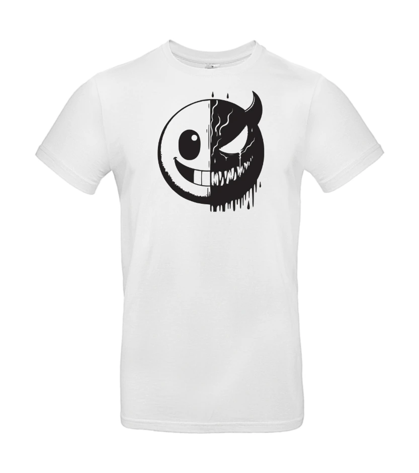 T-Shirt Homme 190g au motif Mi-Ange Mi-Demon Floqué