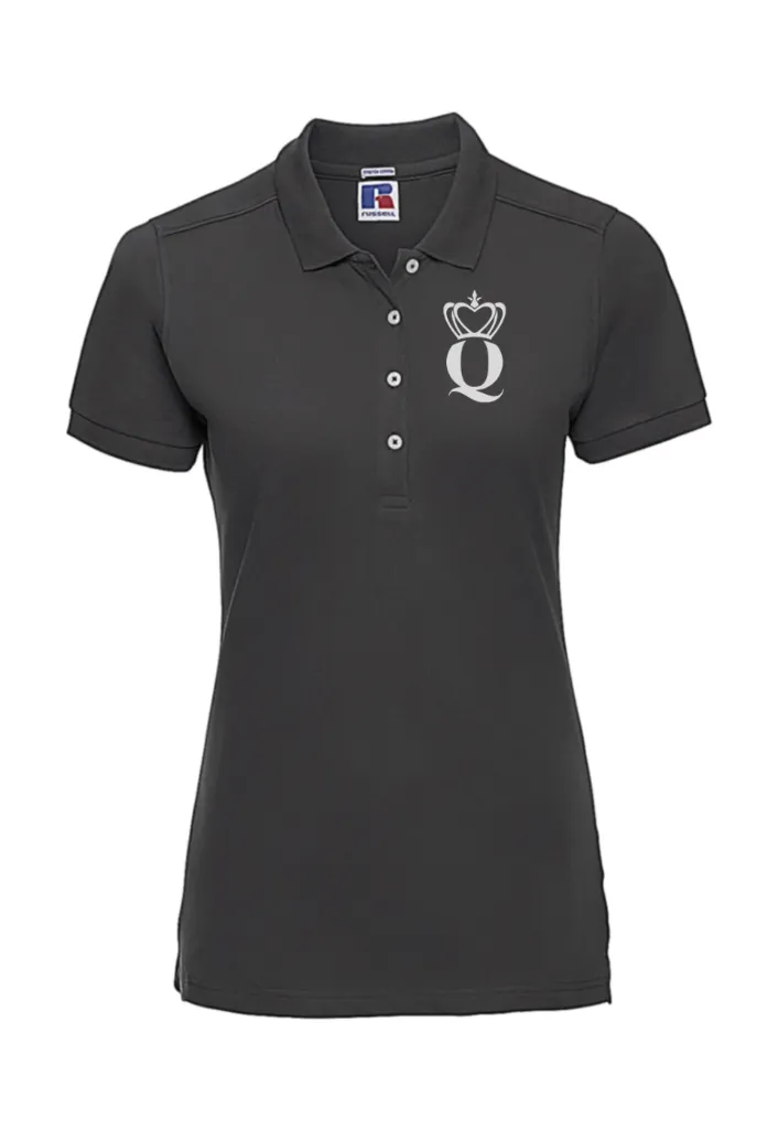 Polo Ladies'Fitted Stretch 4 Boutons brodé coeur quenn