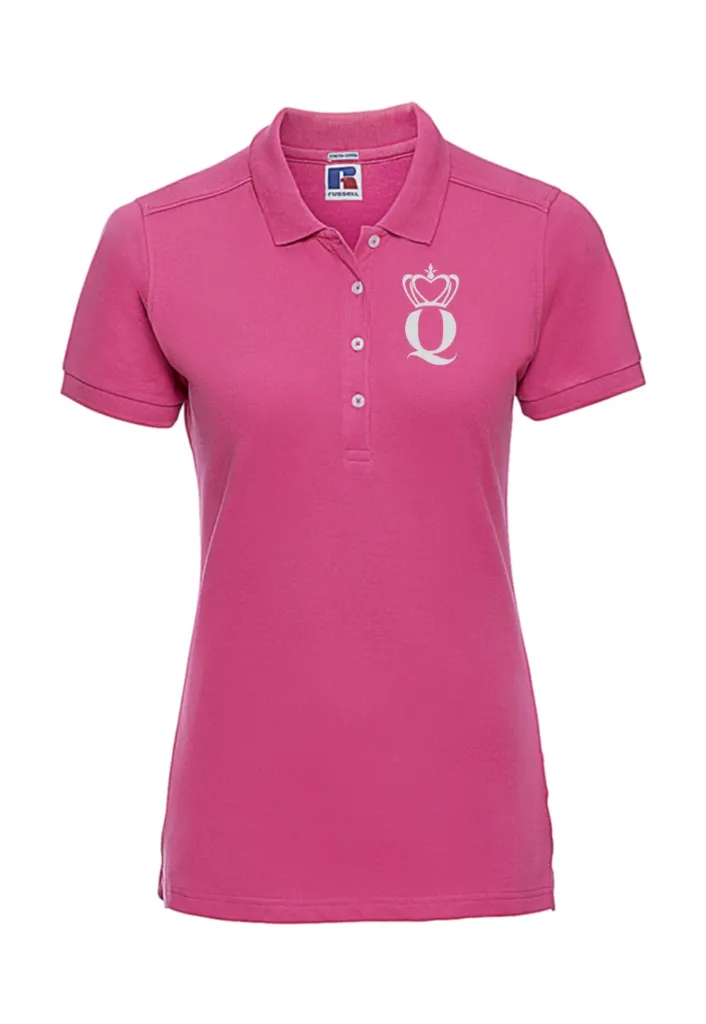 Polo Ladies'Fitted Stretch 4 Boutons brodé coeur quenn