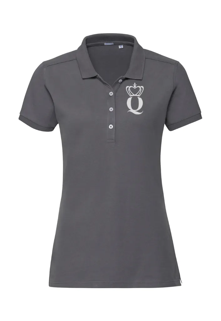 Polo Ladies'Fitted Stretch 4 Boutons brodé coeur quenn