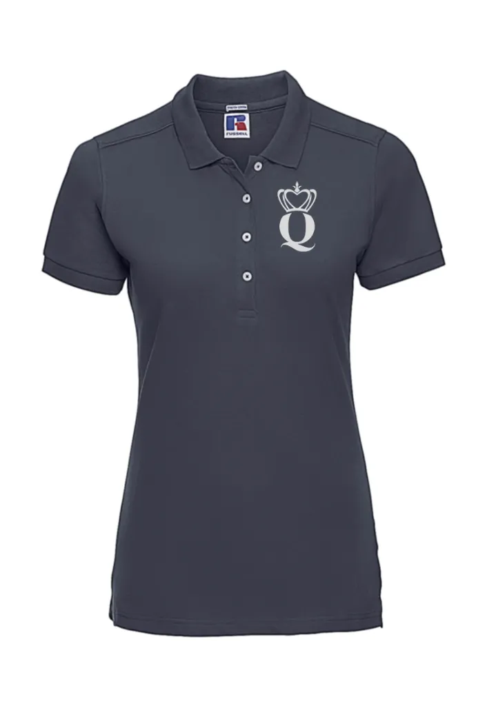 Polo Ladies'Fitted Stretch 4 Boutons brodé coeur quenn