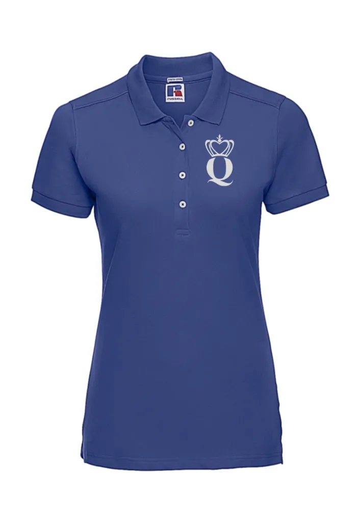 Polo Ladies'Fitted Stretch 4 Boutons brodé coeur quenn