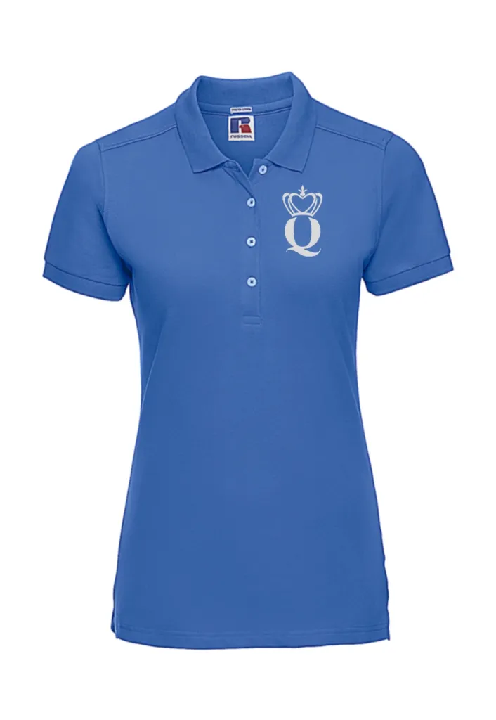 Polo Ladies'Fitted Stretch 4 Boutons brodé coeur quenn