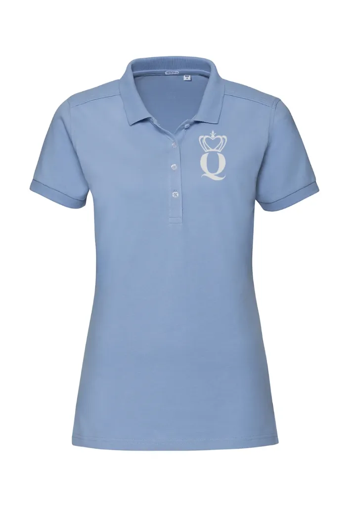 Polo Ladies'Fitted Stretch 4 Boutons brodé coeur quenn