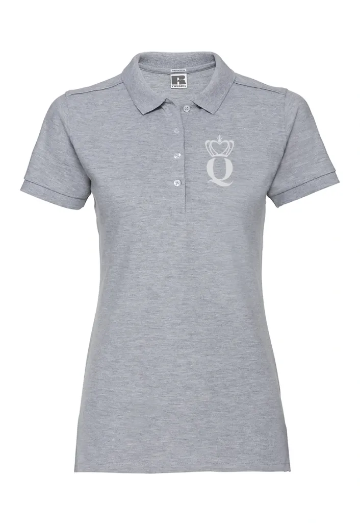 Polo Ladies'Fitted Stretch 4 Boutons brodé coeur quenn