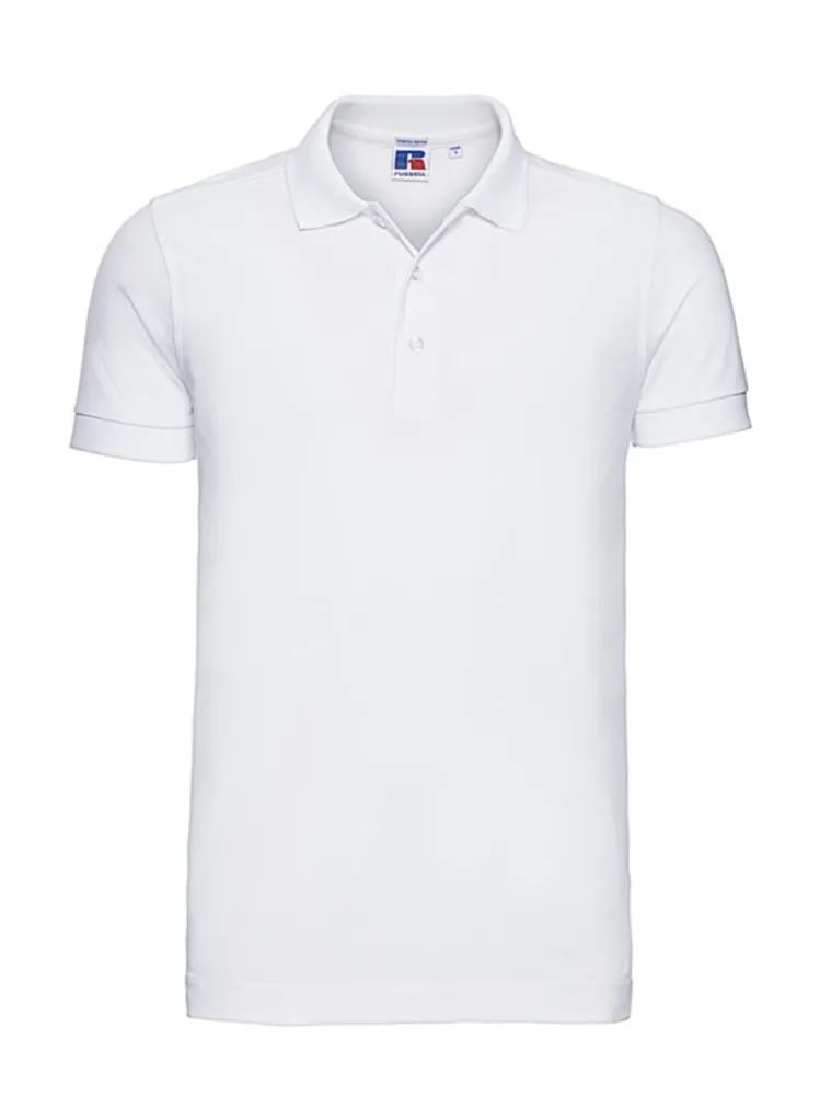 Men’s fitted polo shirt – Plain (white, S)