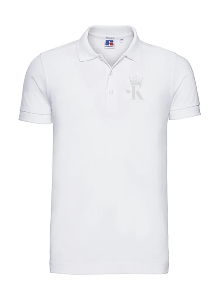 Polo Men's Fitted Stretch Brodé Coeur King en gris