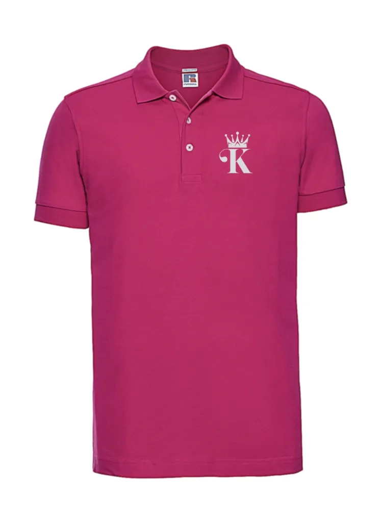 Men’s fitted polo shirt – Embroidered King of Hearts