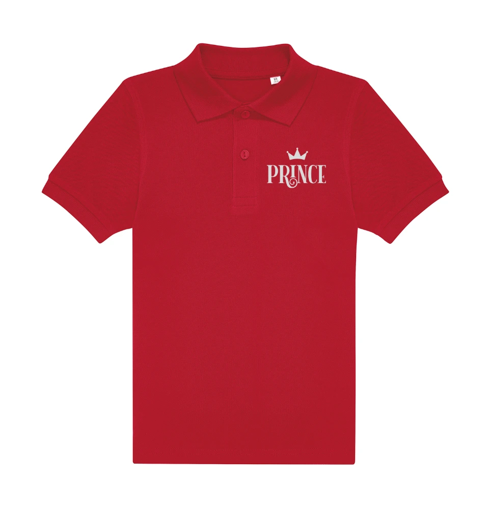Children’s 180 gsm embroidered polo shirt – Prince or Princess heart design