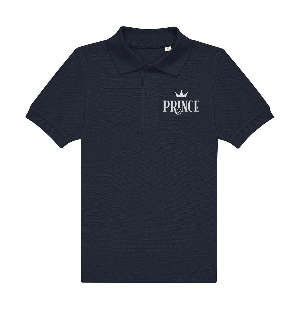 My Polo 180g Kid Brodé Cœur Prince ou Princess en gris