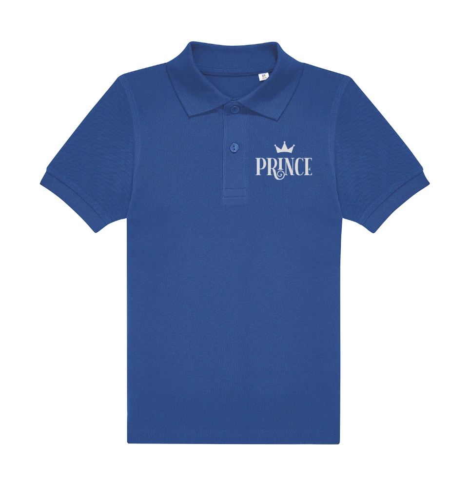 My Polo 180g Kid Brodé Cœur Prince ou Princess en gris