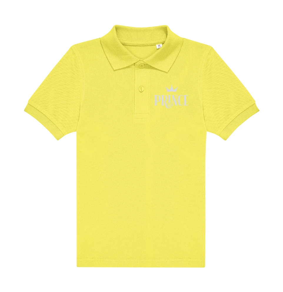 My Polo 180g Kid Brodé Cœur Prince ou Princess en gris