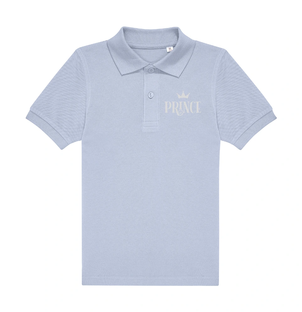 My Polo 180g Kid Brodé Cœur Prince ou Princess en gris