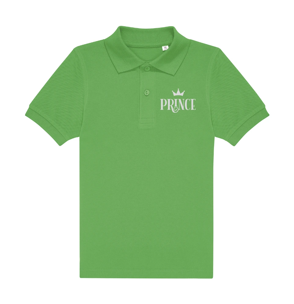 Children’s 180 gsm embroidered polo shirt – Prince or Princess heart design
