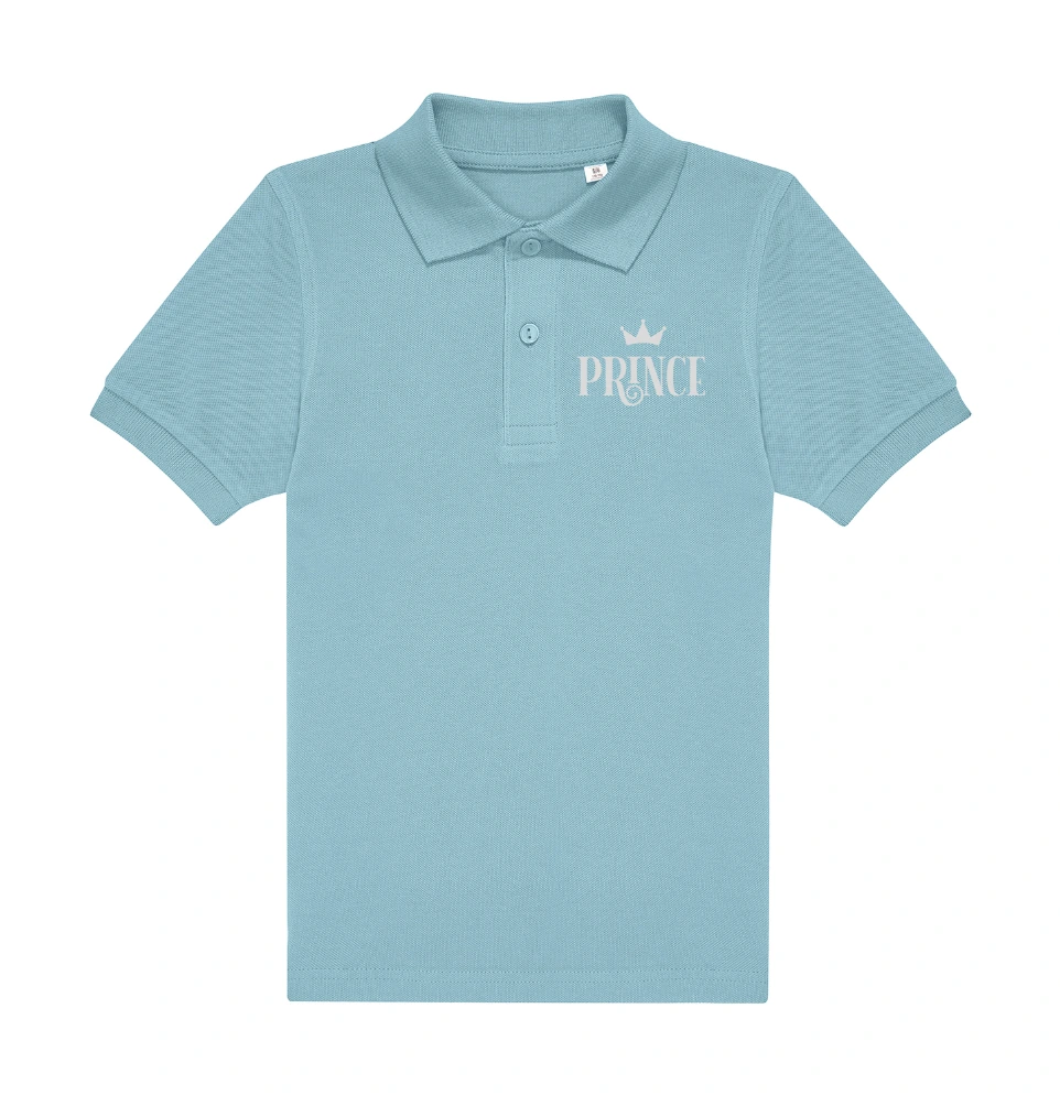 My Polo 180g Kid Brodé Cœur Prince ou Princess en gris