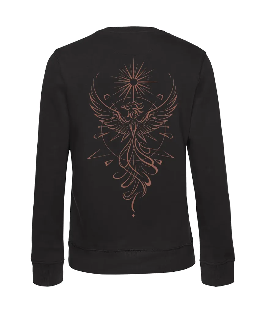 Pull Queen Neck Noir Phénix Majestueux Rose Gold