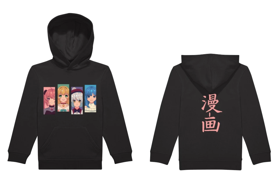 Children’s 280 gsm hoodie – Manga design for girls or boys