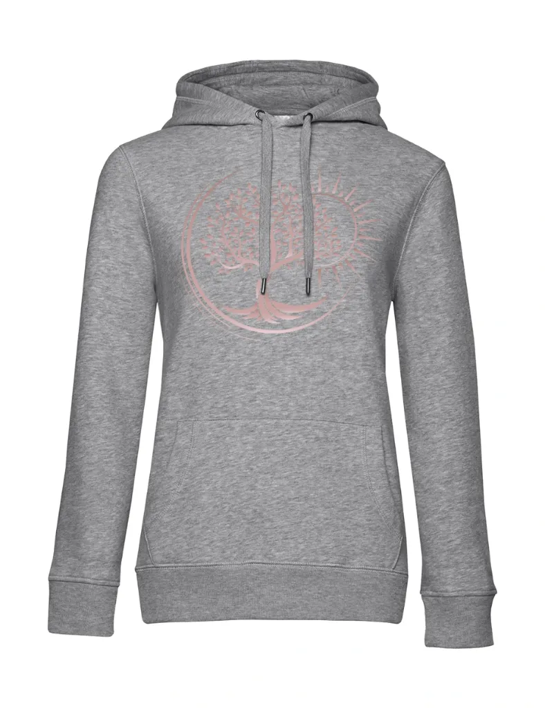 Sweat à Capuche Femme - Arbre de vie Rose Gold floqué