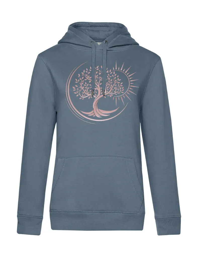 Sweat à Capuche Femme Décor Arbre de vie or rosé Poitrine