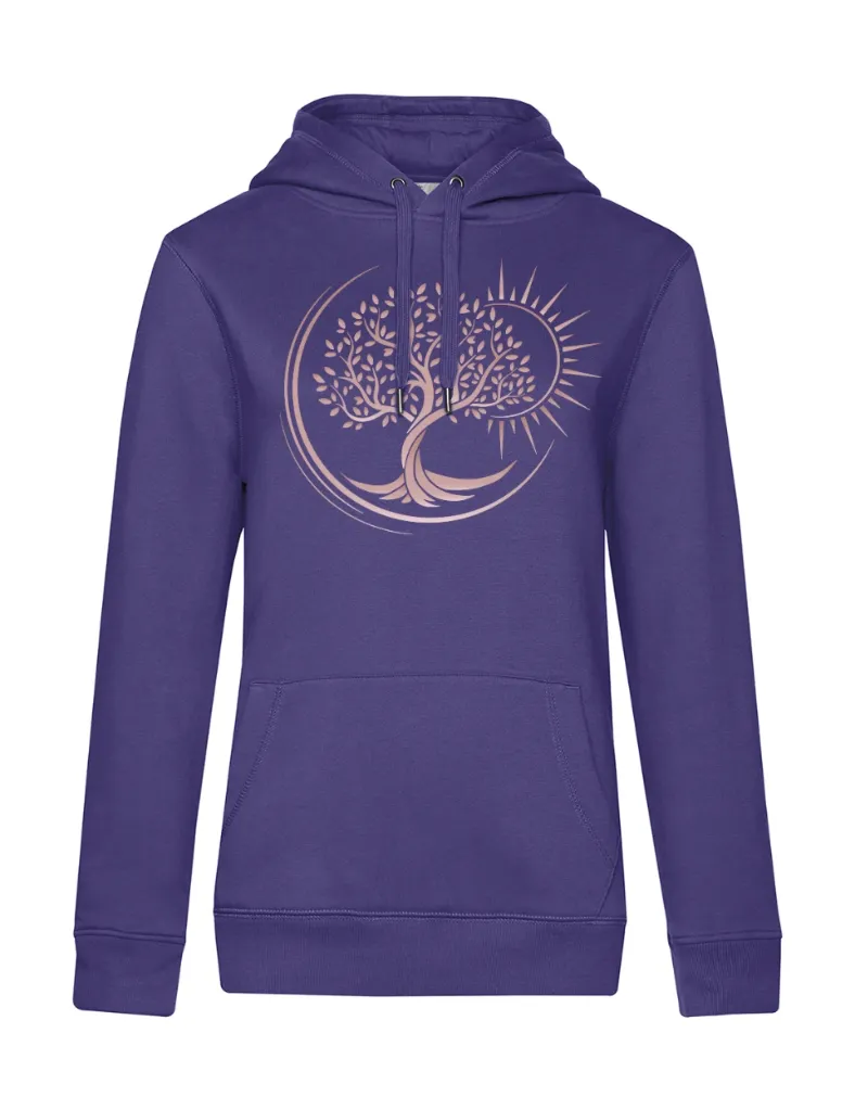 Sweat à Capuche Femme - Arbre de vie Rose Gold floqué
