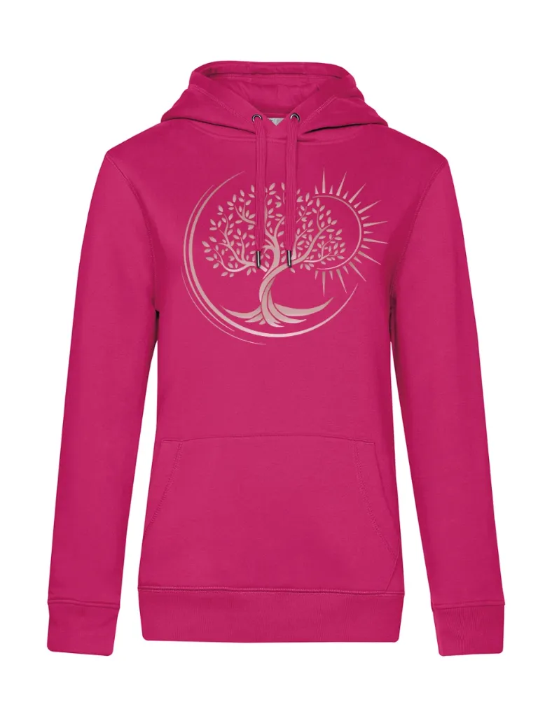 Sweat à Capuche Femme Décor Arbre de vie or rosé Poitrine