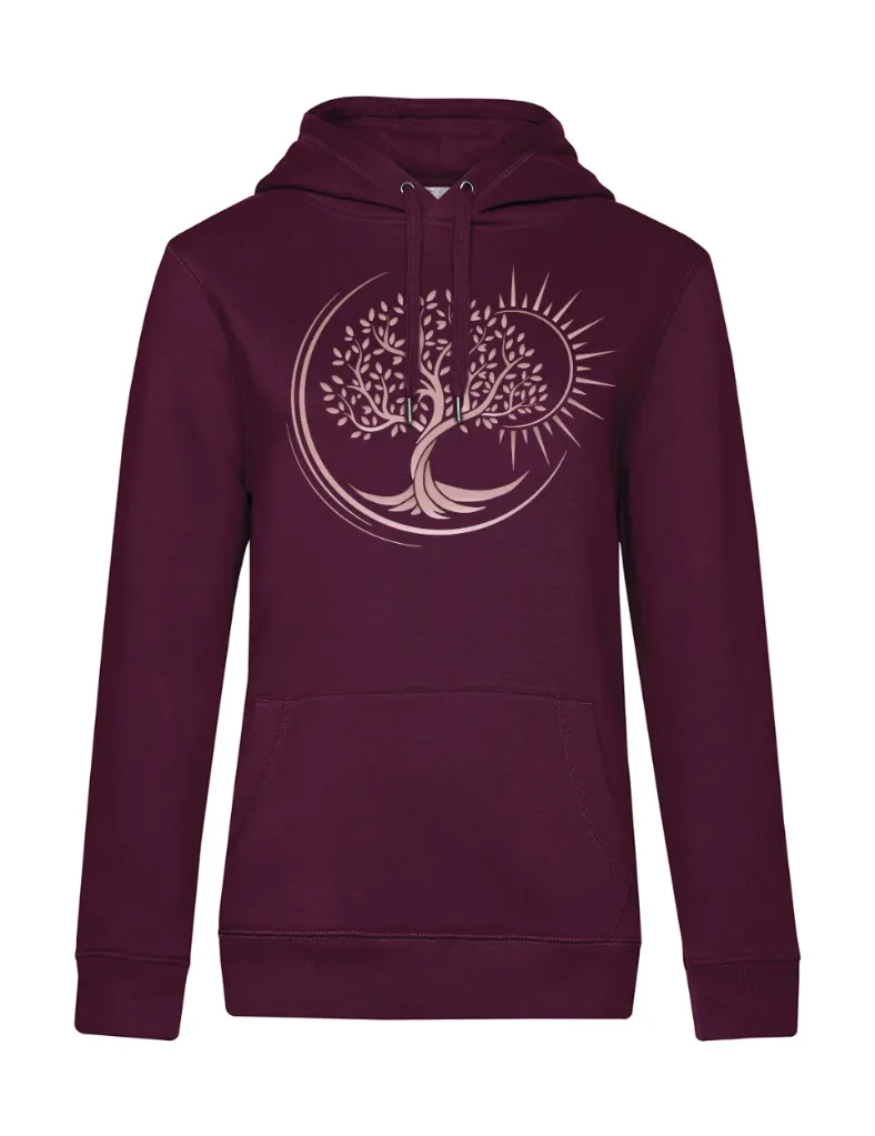 Sweat à Capuche Femme - Arbre de vie Rose Gold floqué