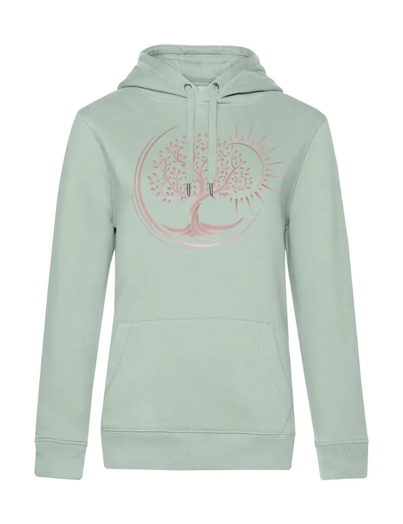 Sweat à Capuche Femme Décor Arbre de vie or rosé Poitrine