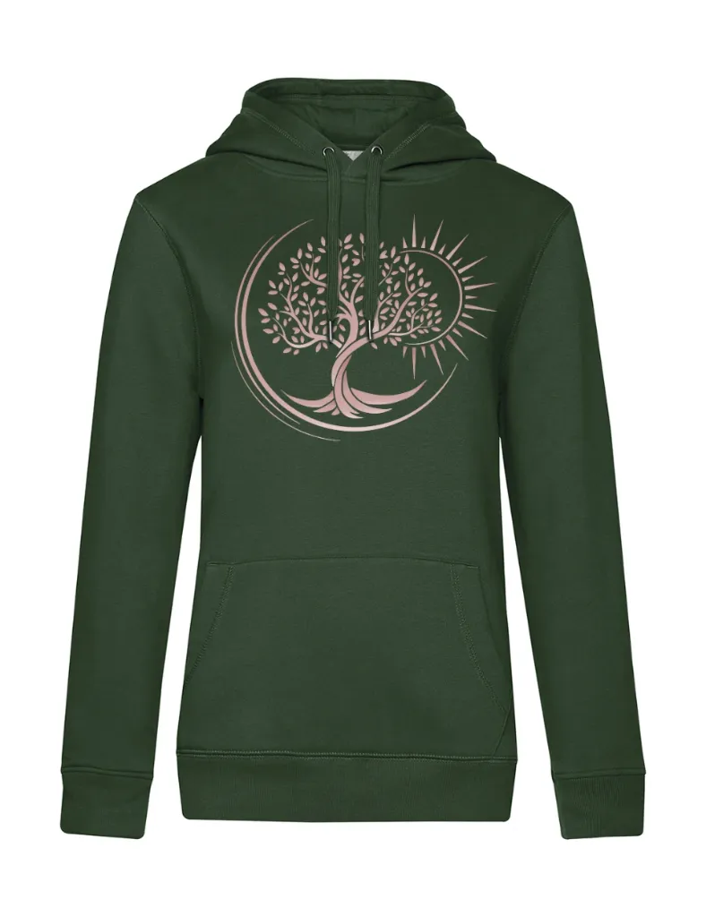 Sweat à Capuche Femme - Arbre de vie Rose Gold floqué