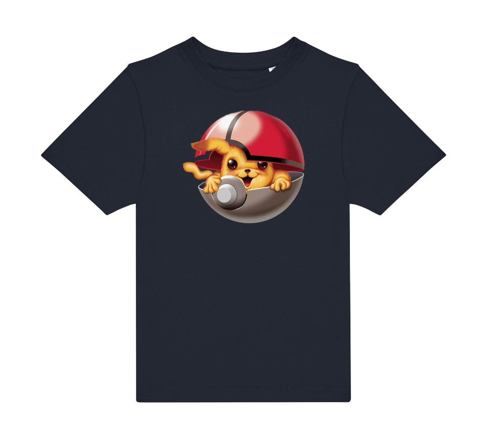Children’s 185 gsm T-shirt – Poké Ball heat-transfer design