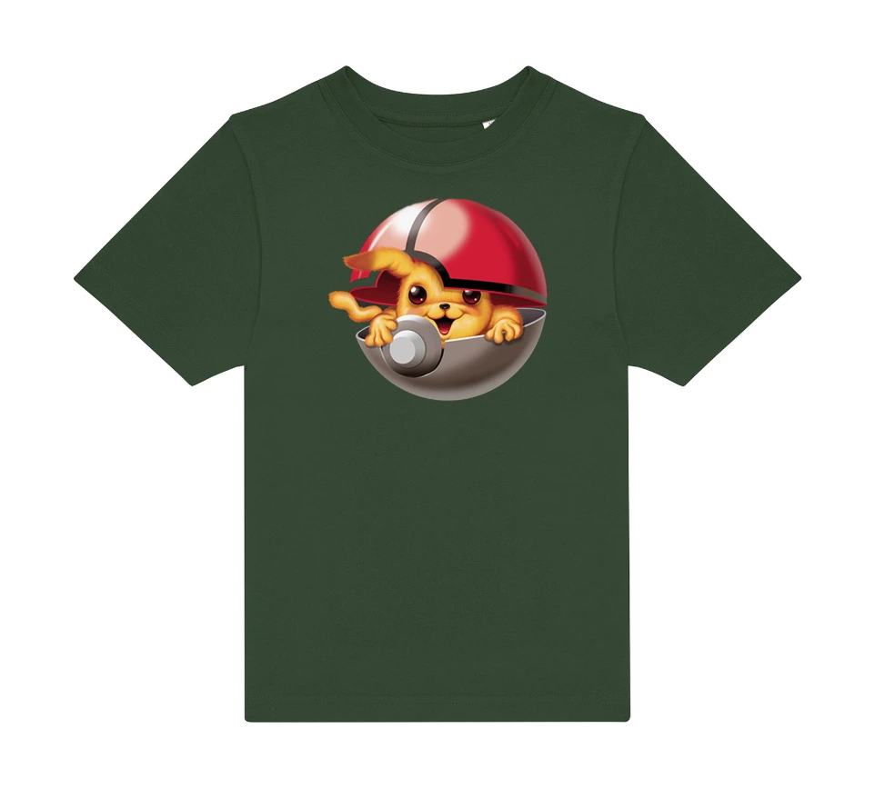 Children’s 185 gsm T-shirt – Poké Ball heat-transfer design