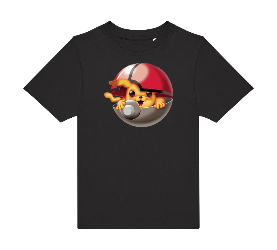 Children’s 185 gsm T-shirt – Poké Ball heat-transfer design