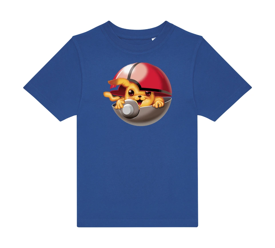 T-Shirt Enfant 185g - Motif Pokéball Floqué