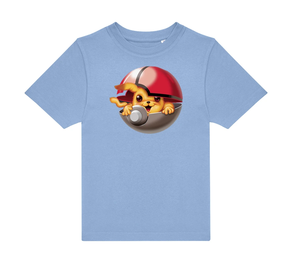 T-Shirt Enfant 185g - Motif Pokéball Floqué
