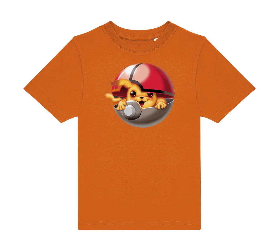 T-Shirt Enfant 185g - Motif Pokéball Floqué