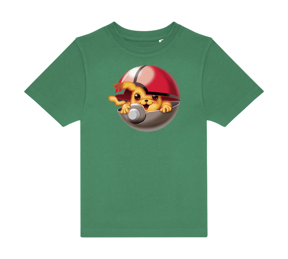 T-Shirt Enfant 185g - Motif Pokéball Floqué