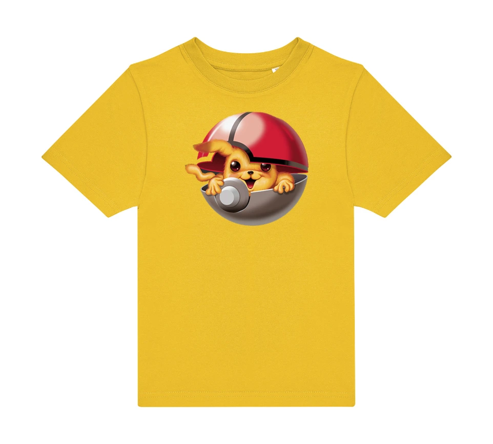 T-Shirt Enfant 185g - Motif Pokéball Floqué
