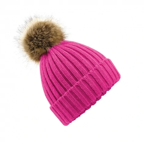 Women’s faux-fur pom-pom hat