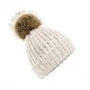 Bonnet femme à pompon - Fausse fourrure