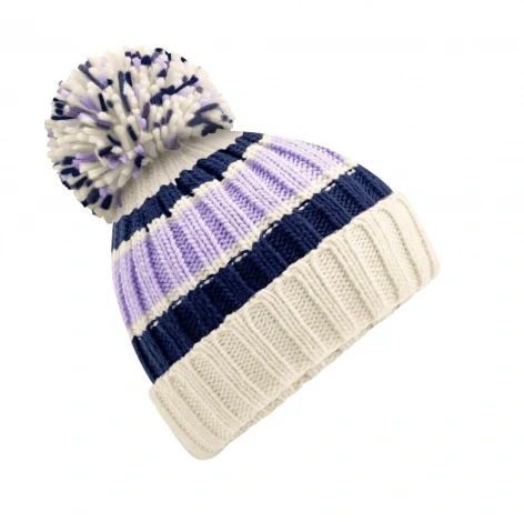 Bonnet homme à pompon - Rayé (blueberry chees)